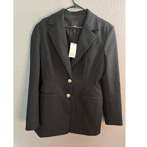 River Island Black Blazer Gold Button Detail‎ UK 14 EUR 40 NWT